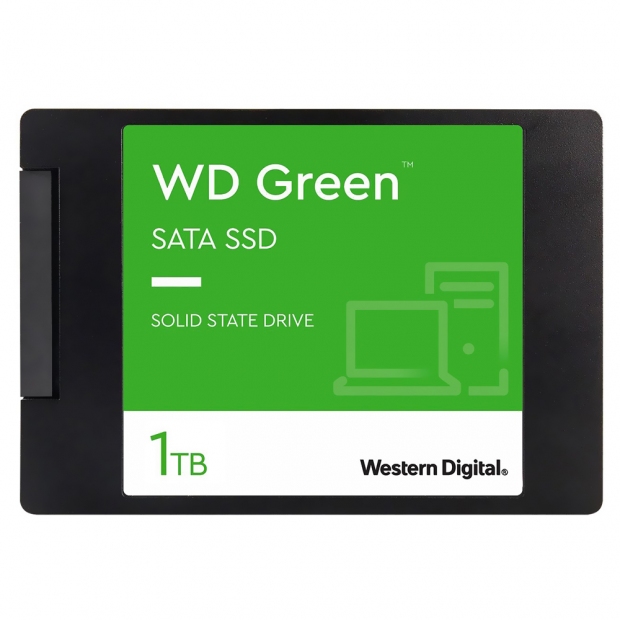 Foto do Produto SSD Western Digital WD Green, 1TB, 2.5", SATA 3, Leitura 545MB/s, Gravação 480MB/s, WDS100T3G0A