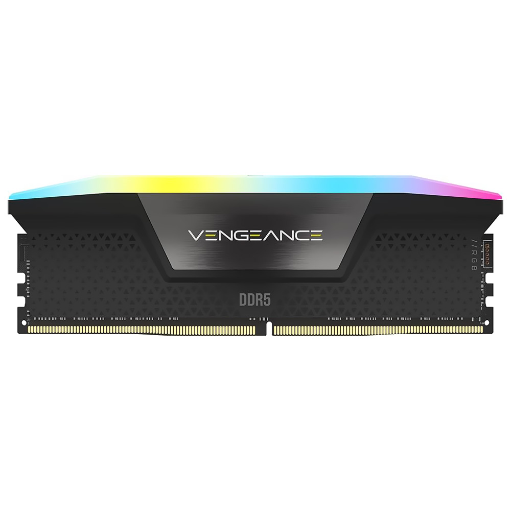 Foto do Produto Memoria RAM Corsair Vengeance RGB DDR5 16GB 5600MHz - Preto (CMH16GX5M1B5600C40)