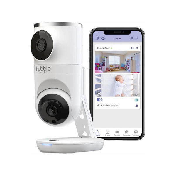 Foto do Produto Baba Eletronica Baby Call Hubble Nursery Pal Dual Visão / Wifi / Visao Noturna - Branco