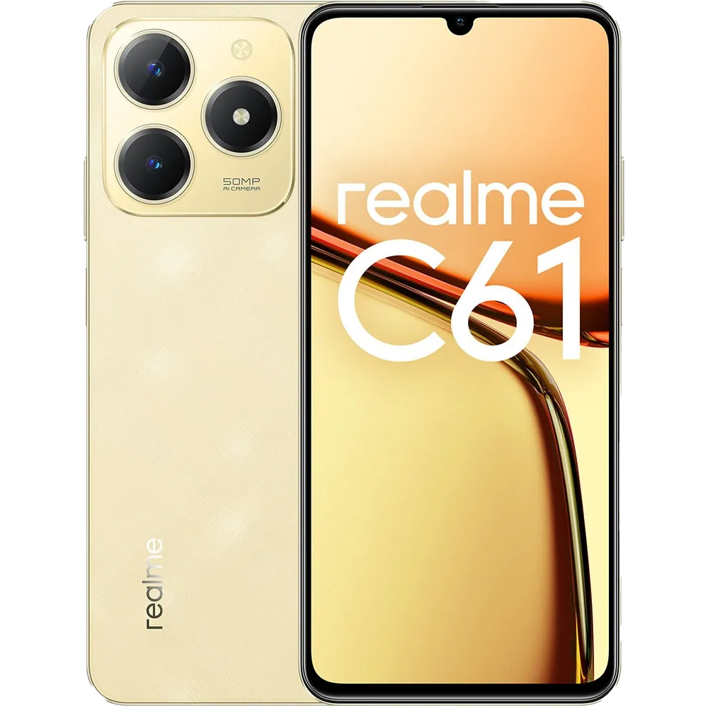 Foto do Produto Celular Realme C61 RMX3930 - 6/256GB - 6.7'' - Dual-Sim - Sparkle Gold