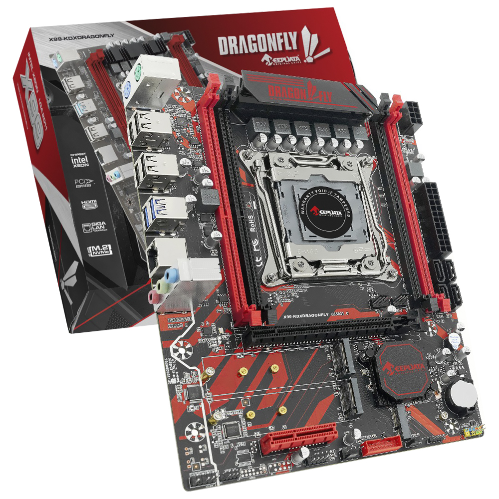 Foto do Produto Placa Mae Keepdata X99-KDXDRAGONFLY Socket LGA 2011-V3 / DDR4