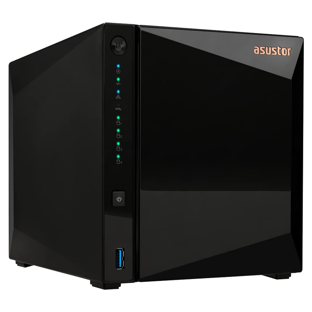 Foto do Produto Servidor Nas Storage Asustor AS3304T V2 de 1.4GHz / 2GB de RAM / 4 Baias / USB / LAN - Preto