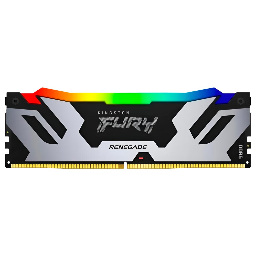 Foto do Produto Memória RAM Kingston Fury Renegade DDR5 16GB 6400MHz RGB - Prata / Preto (KF564C32RSA-16)
