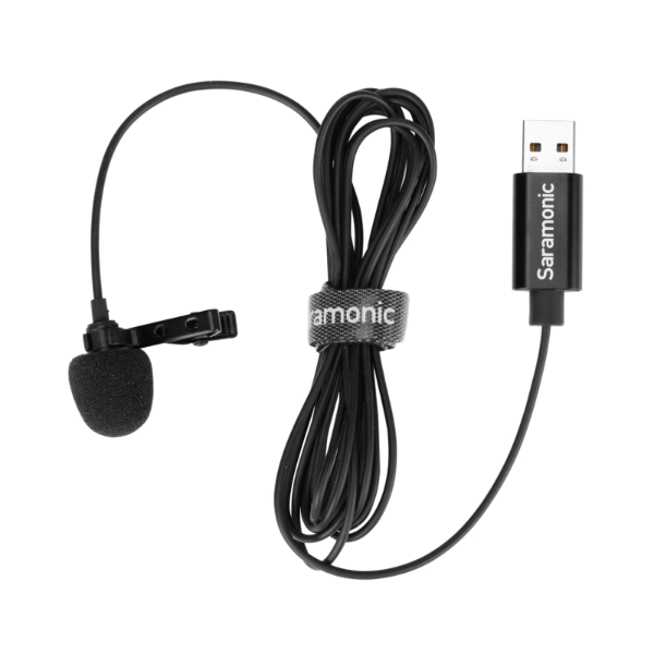Foto do Produto Microfone de Lapela Saramonic USB SR-ULM10 para Windows e Mac 2 metros - Preto