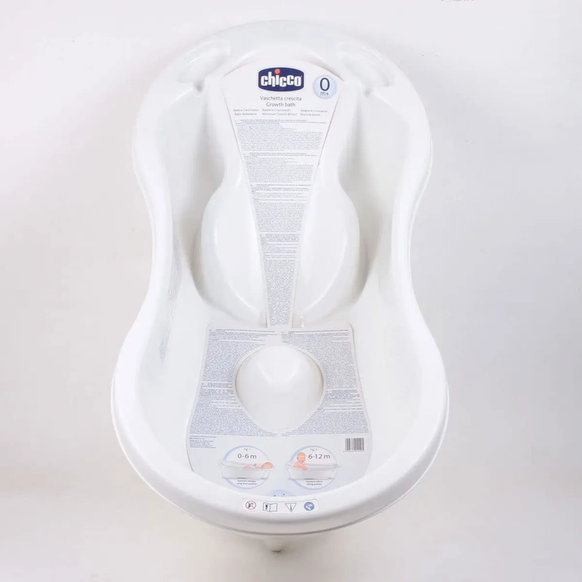 Foto do Produto CHICCO JUVENILE BAÑERA DETALLES EN EL PRODUCTO (DIMENSIONES: 46 * 86 * 22 CM). HAY DOS POSICIONES DE LAVADO ACOSTADA DESDE EL NACIMIENTO HASTA LOS 6 MESES Y SENTADA DESDE LOS 6 A LOS 12 MESES. S/C