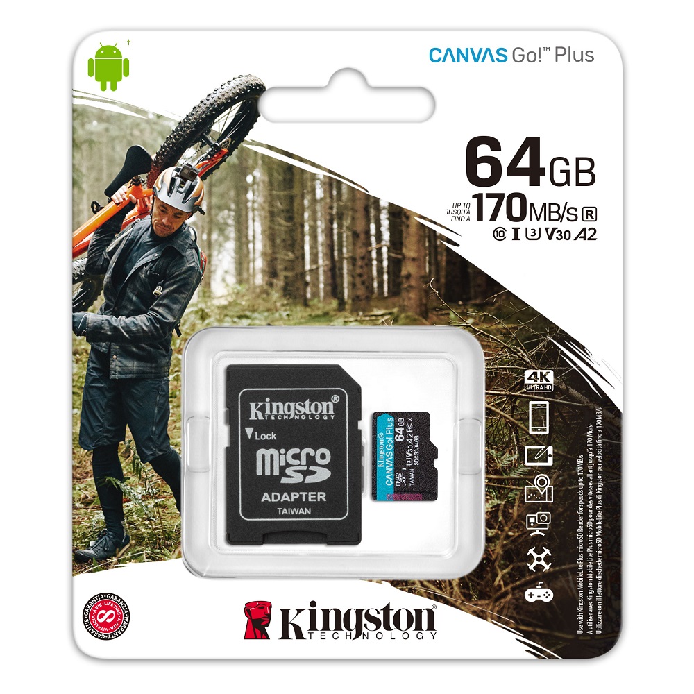 Foto do Produto Memória MicroSD Kingston SDCG3 64GB Canvas Go! Plus