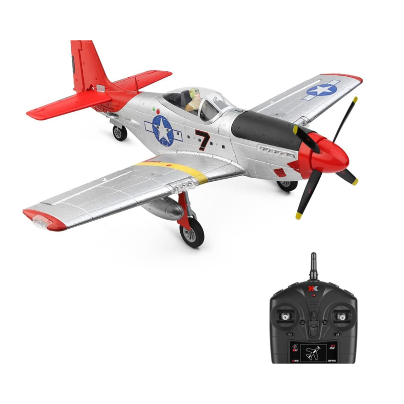 Foto do Produto GoolRC WLtoys XK A280 Avión RC, avión de control remoto Motor brushles de 2.4 GHz de 4 canales avión de combate RC con giroscopio de 6 ejes, modo 3D/6G y reflector LED, fácil de volar