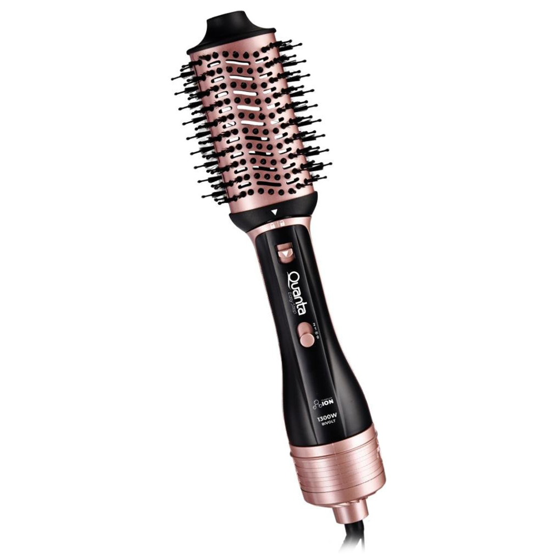 Foto do Produto Escova Secadora Quanta Easy Step 2 in 1 QTES6001 - 1300W - Com Suporte - Bivolt - Preto e Rosa