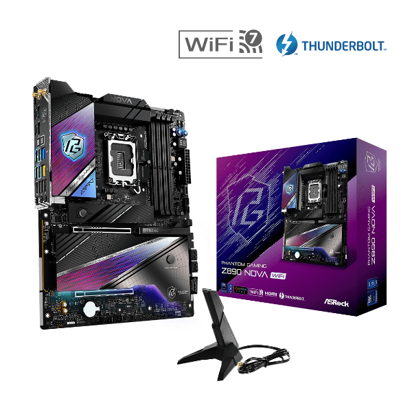 Foto do Produto MB ASROCK LGA1851 Z890 NOVA WIFI DDR5 / HDMI / USB-C / LAN / SOM