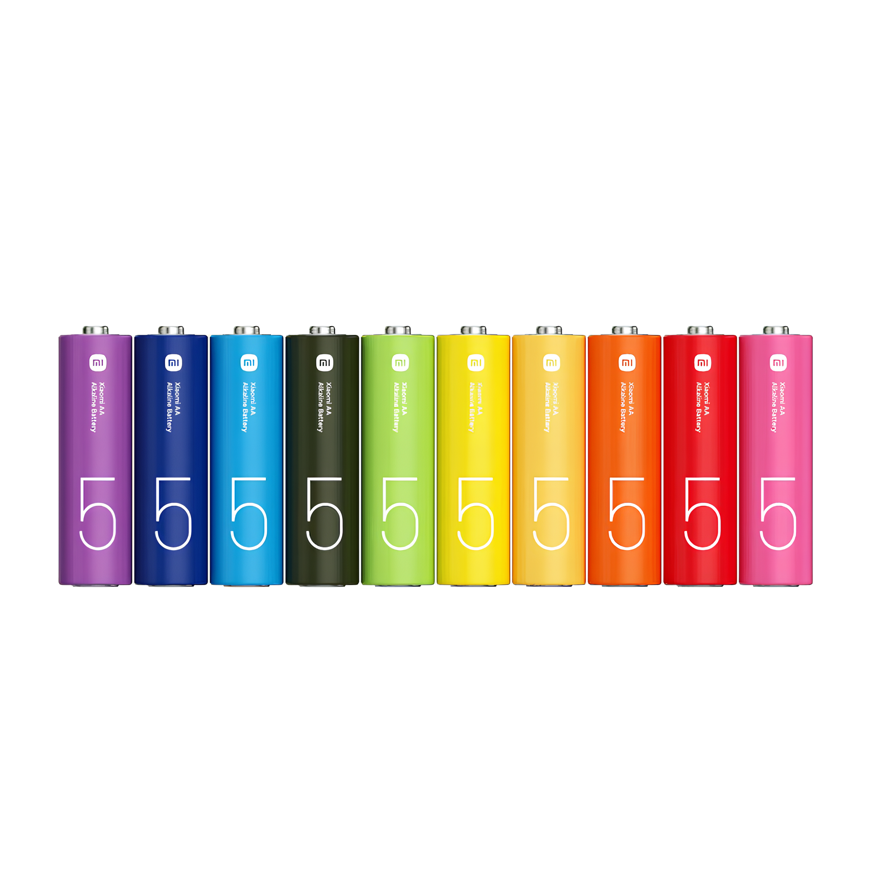 Foto do Produto Pilhas Xiaomi Alcalina Rainbow LR6 - AA - 10 Unidades