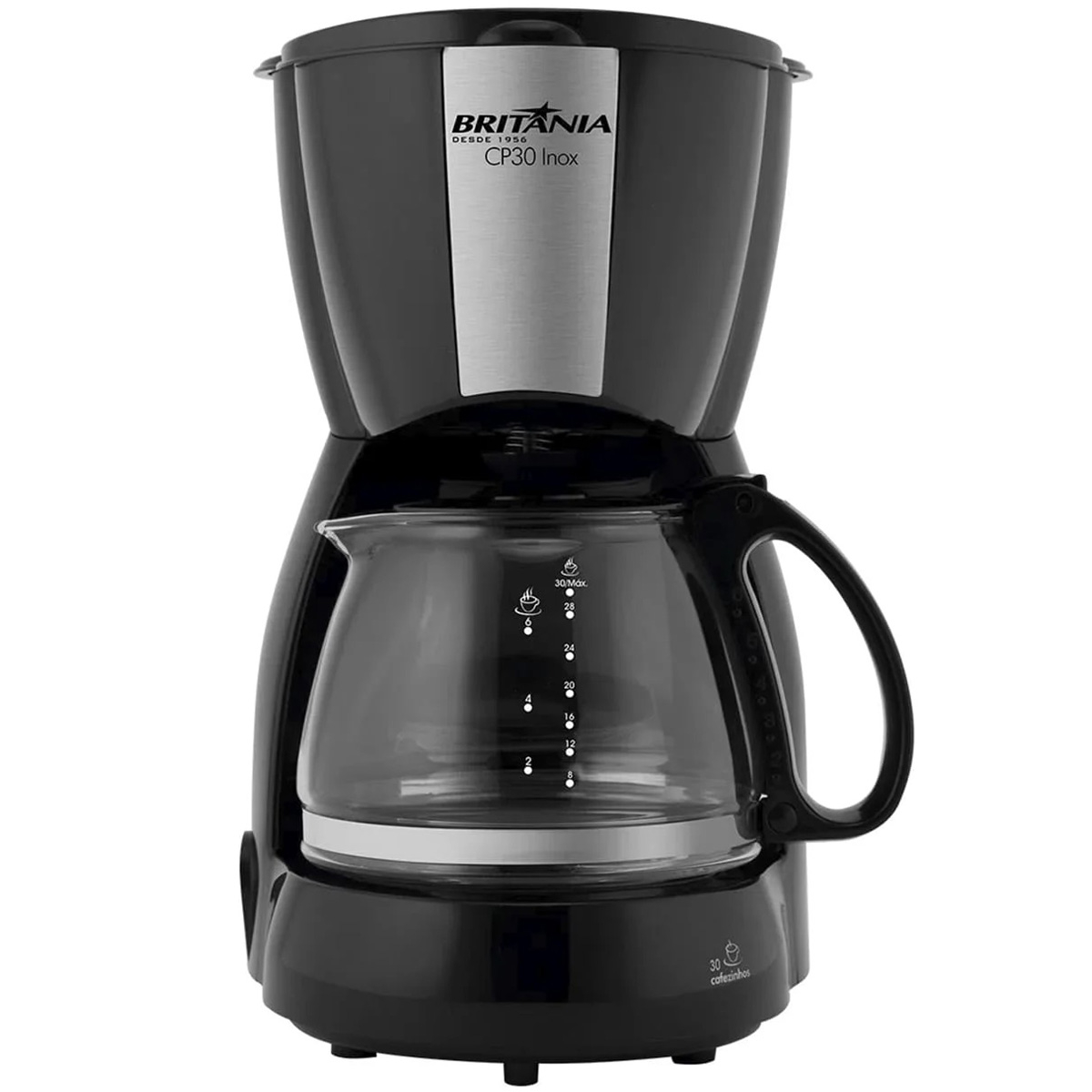 Foto do Produto Cafeteira Elétrica Britânia CP30 Inox - 800W - Até 30 Xícaras - 110V/60Hz - Preto