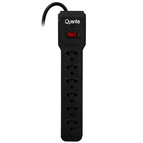 Foto do Produto Filtro de linha Quanta QTF01 com 6 tomadas de 1.5 Metros Bivolt - Preto