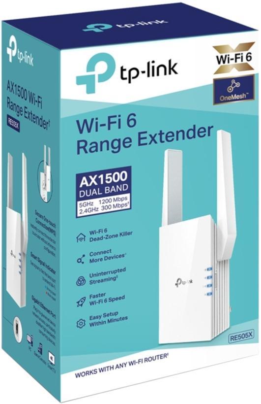 Foto do Produto REPETIDOR TP-LINK RE505X AX1500 DUAL BAND