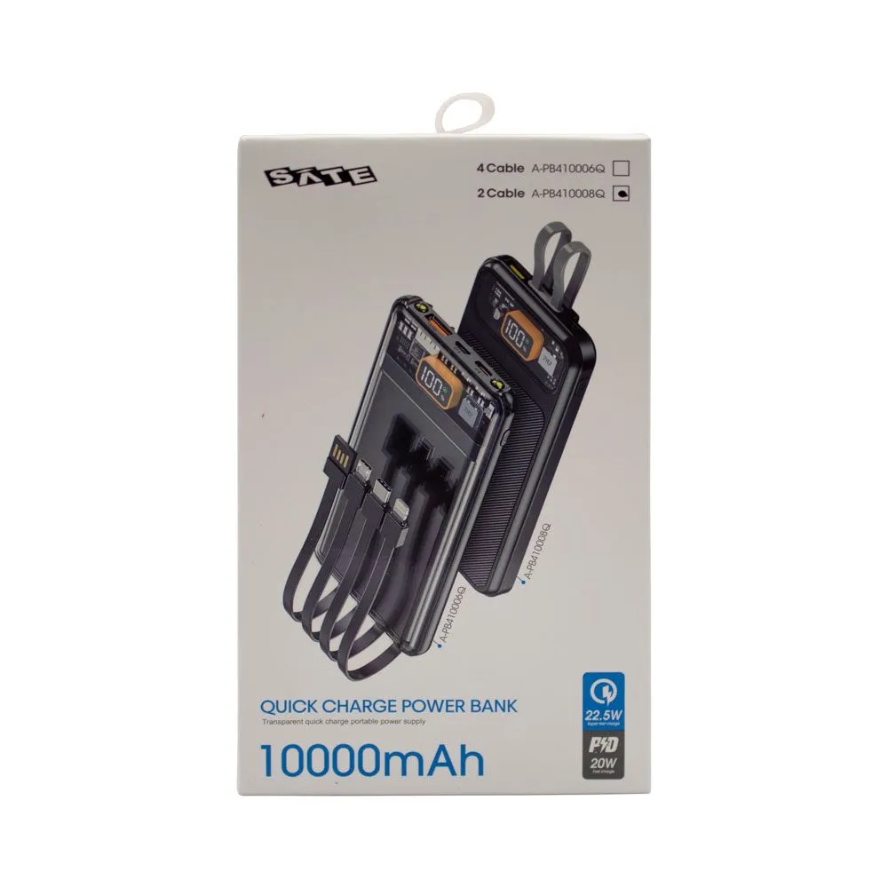 Foto do Produto SATELLITE CARGADOR PORTATIL SATE A-PB410008Q 10000MAH 22.5W NEGRO/TRANSPARENTE