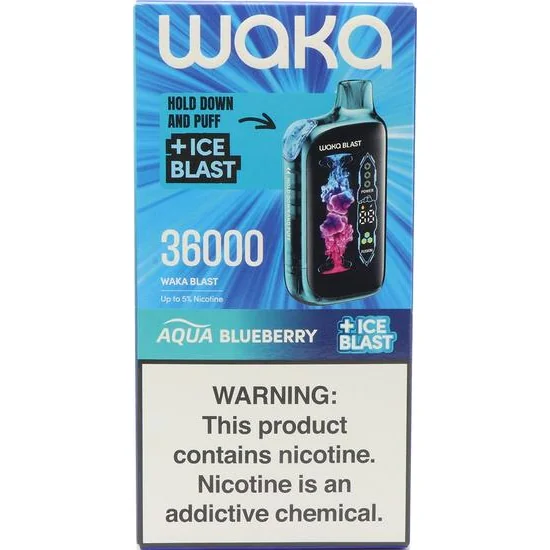 Foto do Produto Vaper Descartável Waka Blast Aqua Blueberry 36000 Puffs