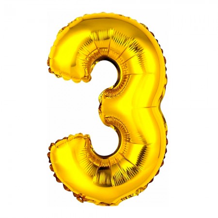 Foto do Produto Balao Numero 3 Dourado 32 Polegadas