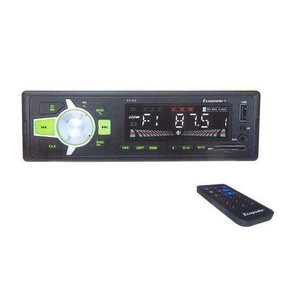 Foto do Produto CD Player Automotivo Ecopower EP-650 SD / USB / Bluetooth 