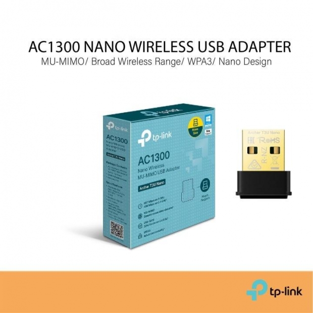 Foto do Produto ADAPTADOR USB WIFI TP-LINK ARCHER T3U NANO AC1300